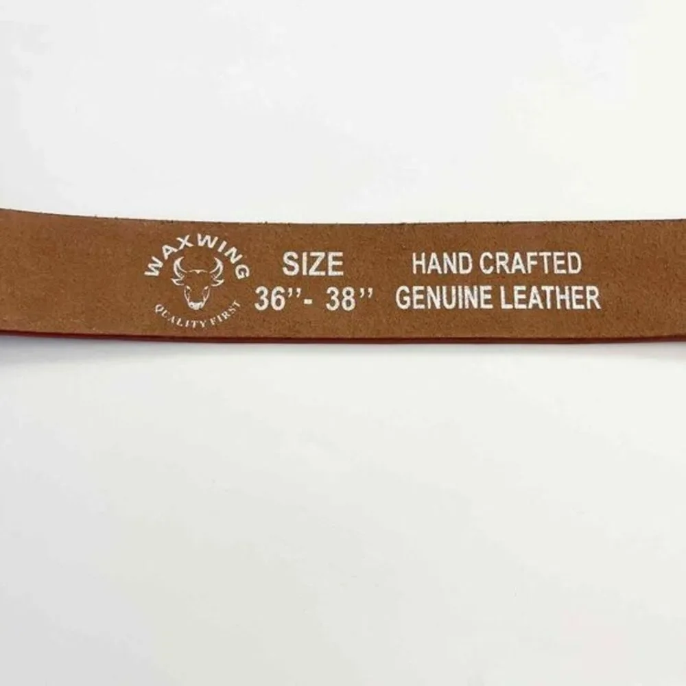 NWOT WAXWING Handcrafted Genuine 100% Leather Belt Size 36